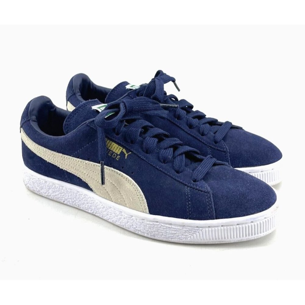 Puma Men's Classic Xxi Sneakers Blue Suede Casual Low Top Lace Up US Size 7.5 - Picture 1 of 16
